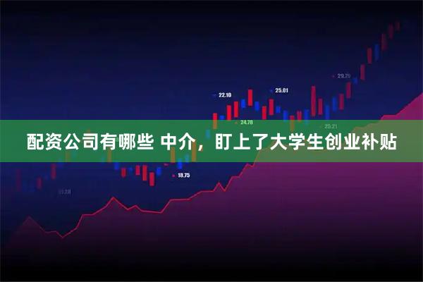 配资公司有哪些 中介，盯上了大学生创业补贴